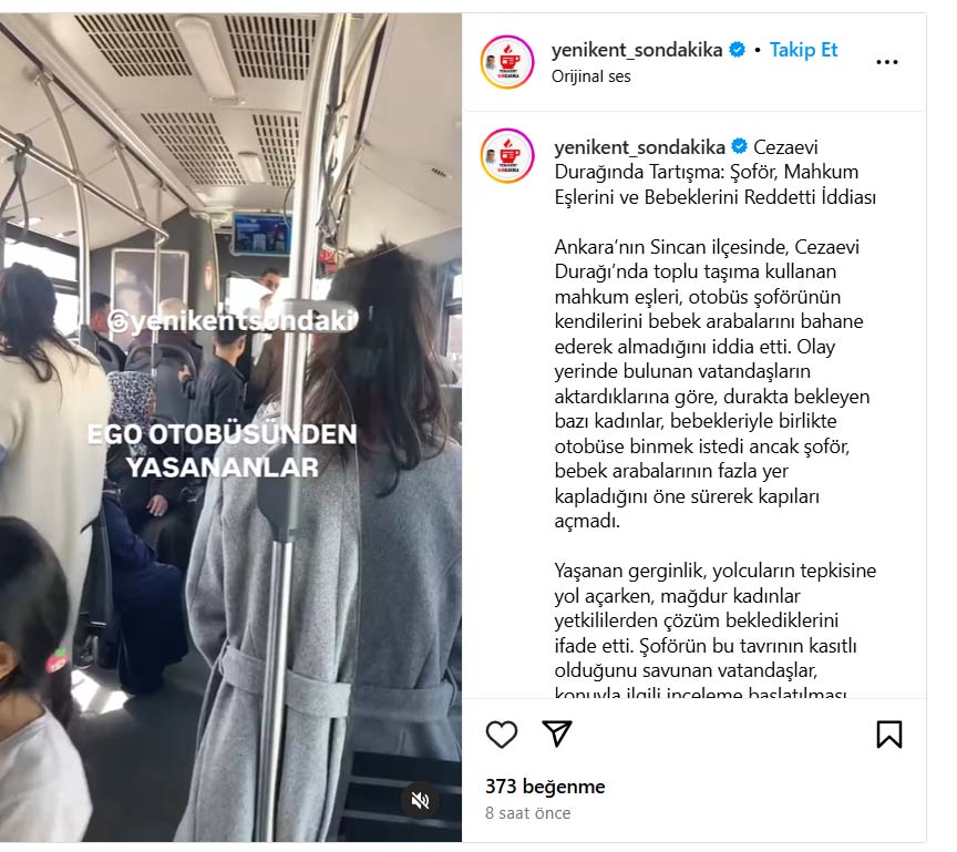 Ankara Sincan Mahkum Esleri Ego Otobuse Alinmadi